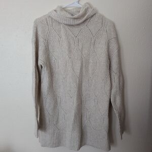 Reitmans Cream Cable-Pattern Cowl Neck Sweater